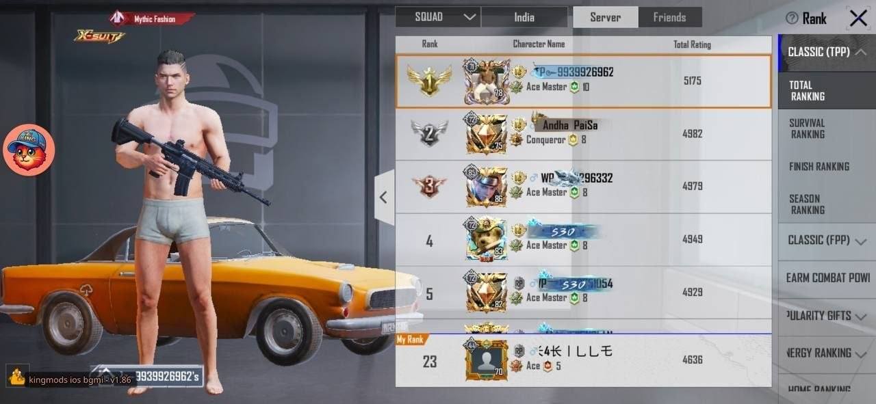 Zero Trace BGMI ranking screen